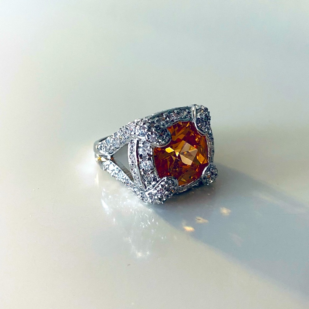 Faux Orange Sapphire Costume Ring